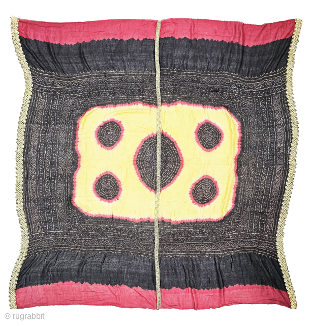 Ceremonial Tie and Dye Odhani known as Kumbhi, Natural Color Tie and Dye Work on the Gajji-Silk From Kutch Region of Gujarat, India.

This were Traditionally used mainly by Muslim Khatri community in  ...