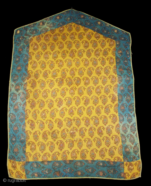 Block Print Temple Hanging,Fine Block Print on cotton from Lahore,Pakistan, undivided India.C.1900. Used in Small Private Shrines as a Divalgiri. Its size is 120cmX170cm(DSC06020 New).        