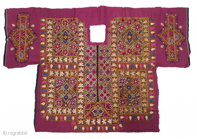 Mochi Embroidered Dress-Front(Patti)from Sindh Region of undivided India. India.Silk Embroidery on Silk,C.1900.Belongs to Meghwar group of tharparkar Sindh Region. Mochi embroideries were done by the cobblers (Mochi community)of Sindh Region. 
Its size  ...