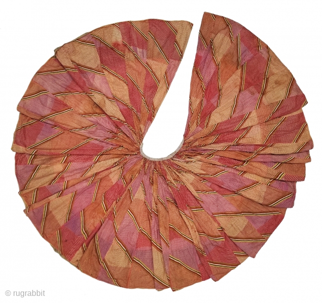 Panch Rangi (Five Colours) Multi-Colour- Multi-Design, Lahariya Tie and Dye Mothara 
Ghaghra From Shekhawati District of Rajasthan. India. 

Its size is L- 72cm, Diameter is 2100cm (20230904_154445).
.      