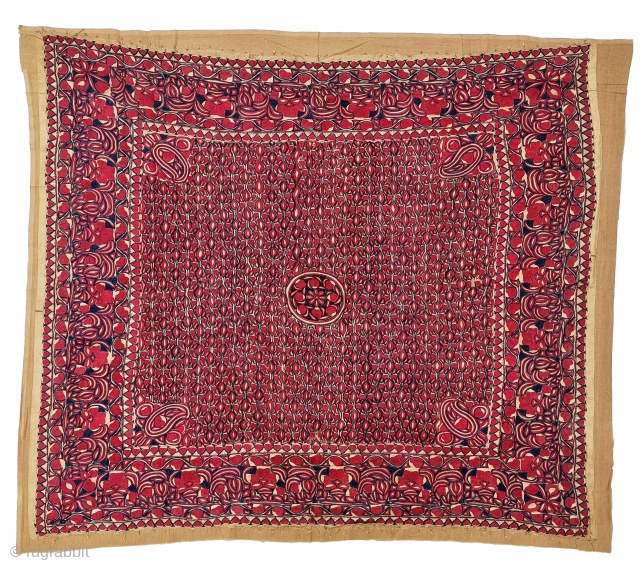 Hajji Ceremonial Rumal , This Textile for the Hajj People, Made in Bengal. India. Bought by South East Asian People when they went for Hajj.This are also Bought in Aden, Mecca or  ...