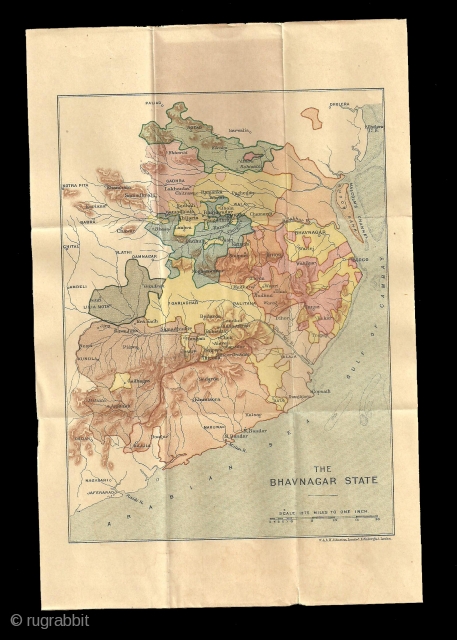 Map of Bhavnagar State, Gujarat India.Dated A.D.1793. Its size is 17cm X 25cm.Condition is very good.

                 