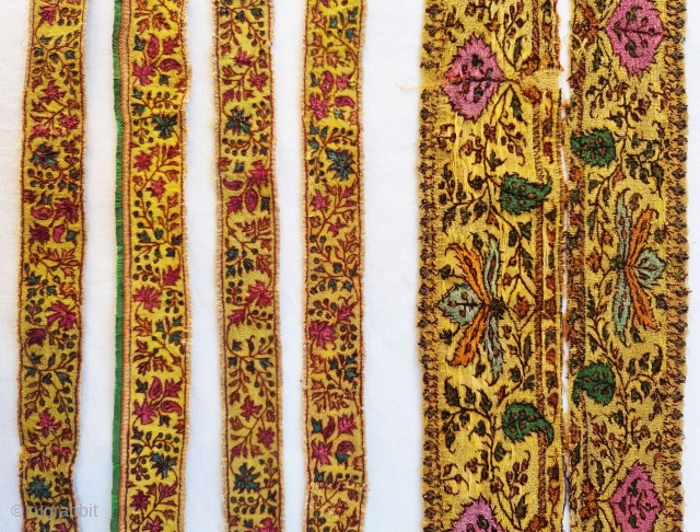 Very Rare Dorukha Floral Borders of Kani Jamawar, From Deccan-Hyderabad,South-India, 

C.1875-1890

No.1 Its size is 5cmX140cm.
.
No.2 Its size is 3cmX84cm
.
No.3 Its size is 3cmX86cm (20221001_160229).         