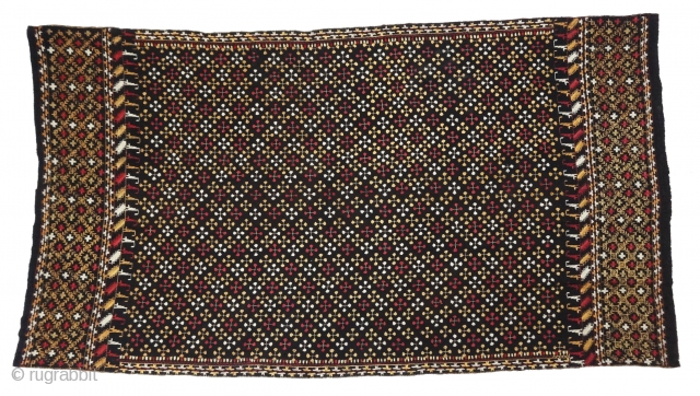 Phulkari From East(India)Punjab Region of India. India.Silk on Brown-soil colour, Hand Spun Cotton ground.C.1900.Its size is 132cmX240cm(DSC03883 New).               