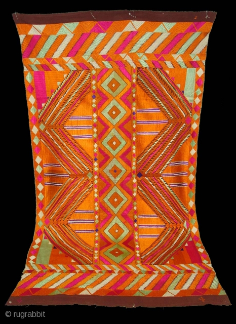 Phulkari From East(India)Punjab.India.One of the Rare Design Indian Phulkari(DSC06866 New).                       