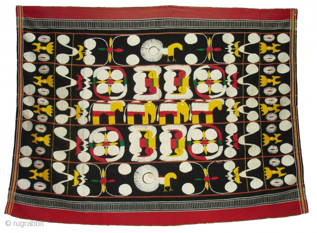 Woven Cloth of the Angami Naga tribe,From Manipur,North-East India. India.Its size is 121cmX158cm.Good Condition(DSC01312).                   