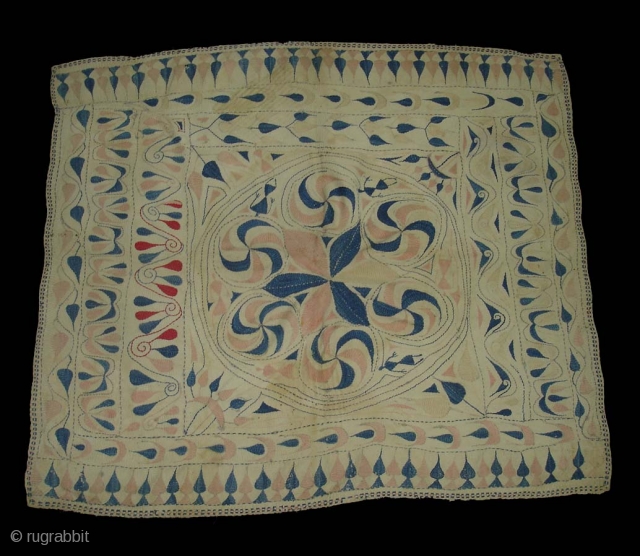 Kantha Quilted and embroidered cotton kantha Probably From East(Bangladesh) Bangal region.Its Size is 67cmX74cm.Early and Rare Kantha(DSC06523 New).               