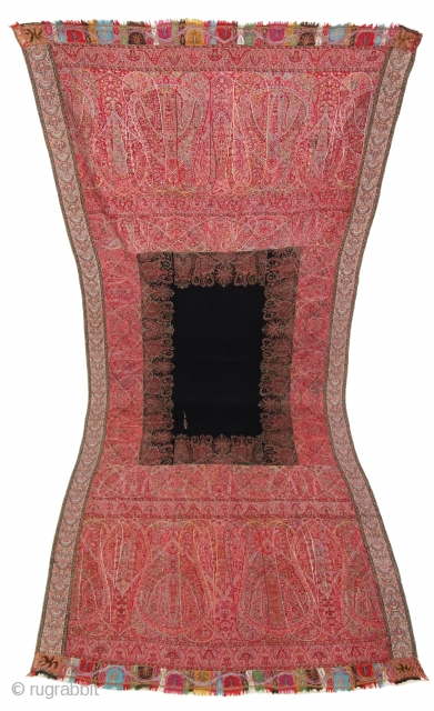 Sikh Period Kalamkar Jamawar Long Shawl From Kashmir, India.C.1830-1860.Its Size is 140cmx315cm.Perfect in the condition(DSC07694). 
                 