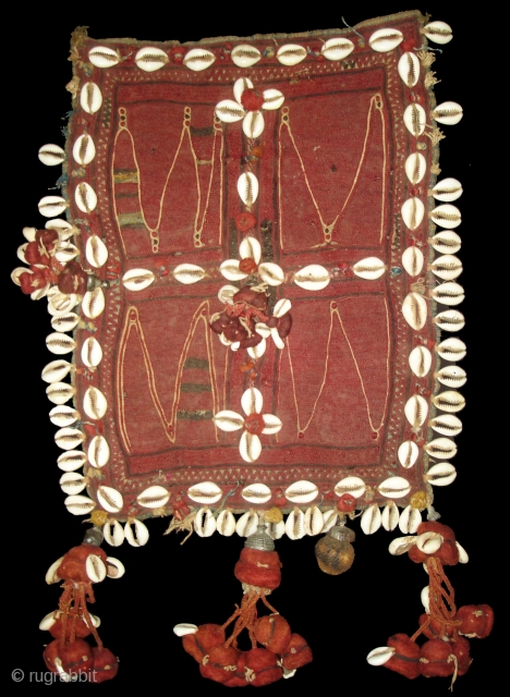 Ceremonial Banjara Gala From Karnataka,South India. India.Embroidered on cotton. Gala is traditionally used by women to carry pots on their heads.C.1900.Its size is 26cmX33cm(DSC06822 New).        