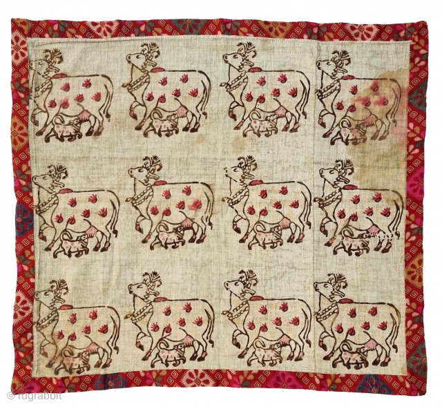 Pichwai of GopaShtami (Festival of Cows),Block Print on Muslin Cotton From Gujarat India. India. 
C.1875-1900..
Its size is 51cmX57cm (20221025_132123).                