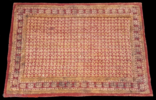 Block Print Double-Sided Quilt, Very Famous Saudagiri Trade Textiles of Gujarat, Block Printed On Cotton Khadi From Kutch Gujarat, India.C.1900 (20170822_155902 New).           