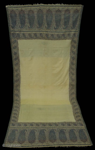 Jamawar Long Shawl From Kashmir India.Made for sikh family of Punjab.Date is around 1740.Its Size is 125cm x 295cm.Its condition is very good.(DSC03185 New)         