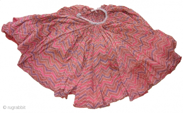 Lahariya Tie and Dye Khadi Skirt From Shekhawati District Of Rajasthan.Very Rare Lahariya Skirt.Its size is near by 10 to 12 miters.(DSC01369 New)          