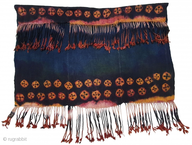 Zanskar Bokh Shawl From Tribal Area of Zanskar Ladakh India. It’s Pure Indigo Blue colour has been used and made by yaks Wool. Worn by women.This Type of Tie and Dye known  ...