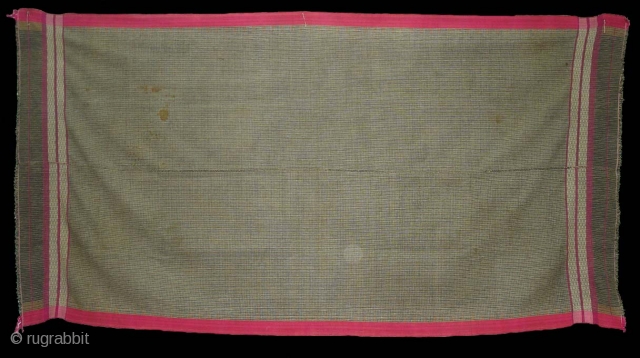 Waziri Shawl From West Punjab(Pakistan)India.Made of silk and cotton.Its size is 118cm x 230cm.Condition is Good(DSC03504).                 