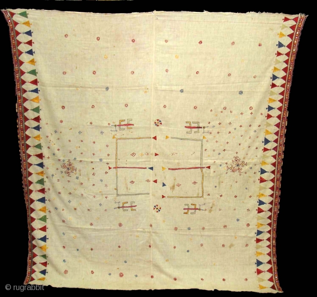 Woman’s Shawl(Abochchini),Probably from Sodha Group ,Tharparkar Pakistan.Its size is 170cmX185cm(DSC01451 New).
                      