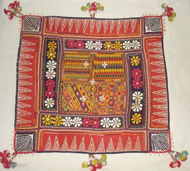 Banjara Chakla From Madhiya Pradesh.India.known As Darani.one of the finest work of Banjara.Its size is 82cm X 88cm.
               