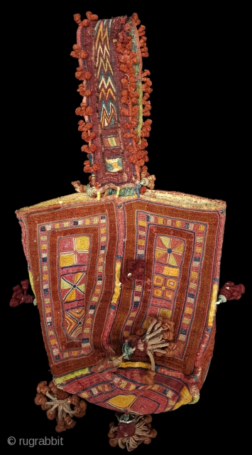 Ceremonial Banjara Four-sided Dowry Bag,Embroidered on cotton,From Madhya Pradish. India (20171214_154342 New).
                     