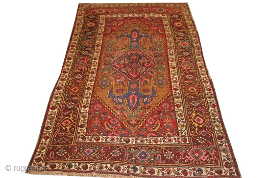 Kurd Bijar rug; 4'1" x 7'0; wool on wool; circa 1890; id JF4150                    