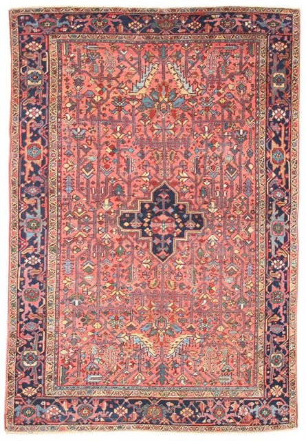 Heriz rug with an unusual palette; 7'8" x 10'11"; excellent condition; see our website for a large selection of antique Heriz rugs in a range of sizes; id: JF4240    