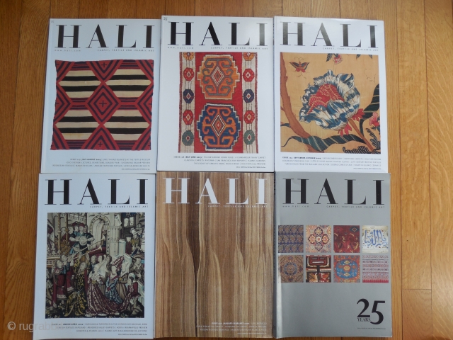 HALI, 6 issues: Numbers 120,121,124,128,129 and the 25th Anniv. issue. (Number 121 sells for $400 from the publisher) All are in excellent condition and still include the inserts.     