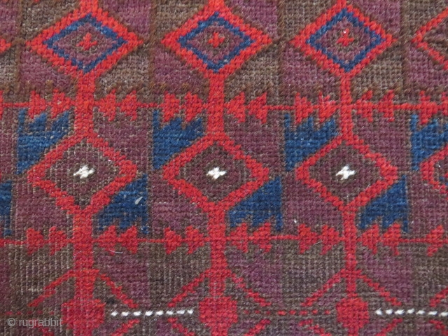 Baluch rug, first third 20th c. 121x91 cm. Lovely colours like some dark eggplant and very nice wool and good condition. Even if it´s not the oldest seen, this is a gem. 