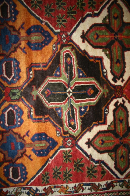 Nomadic Bakhtiari rug, 277x165-173 cm, about 1920. Sides and ends not original. Organic colours. Shiny wool and a beauty. Published by Peter Willborg in the book; Chahar Mahal, village, workshop & nomadic  ...