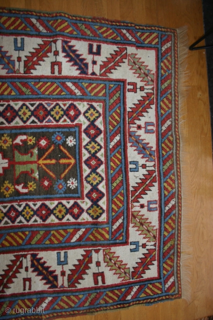 East Caucasus 1870-1880, 114x282 cm. new ends, about 5 centimeters, sides looks original. Nice colours and some corrosion in the olive green. a useful and beautiful rug.      