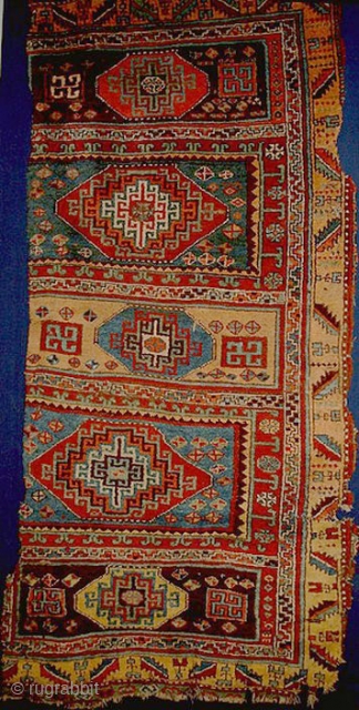 From Sonny Berntssons collection:
No 58 Marash divan fragment, SE Anatolia 93x200 cm mounted.
Sides are missing as seen on photo, but no repair.
Beginning 19th cent.
More info if you ask.
NOTE: Some e-mails are not  ...