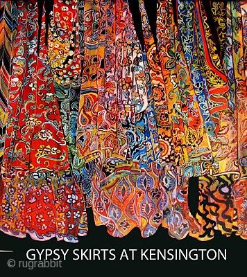 THESE GYPSY SKIRTS WERE HANGING ON A RACK
OUTSIDE BLOWING IN THE WIND AND THEY CAUGHT
MY EYE                 