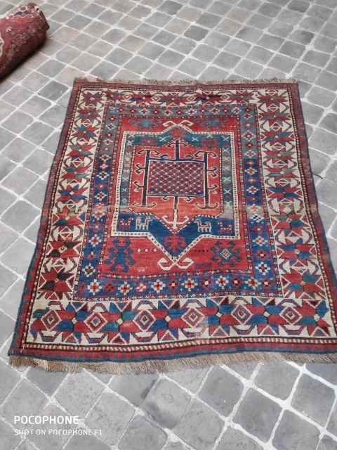 Antique fachralou kazak rug
 Mid 19th
Full pile. One old repair
180x120                       
