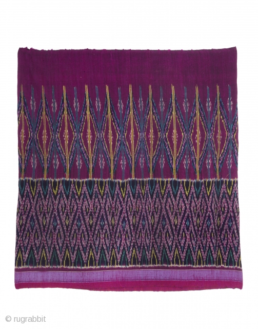 Sin Mii or Weft Ikat Decorated Skirt
Katang ethnic group
Salavan Province, South Laos
1980s
cotton, silk, chemical dyes                  