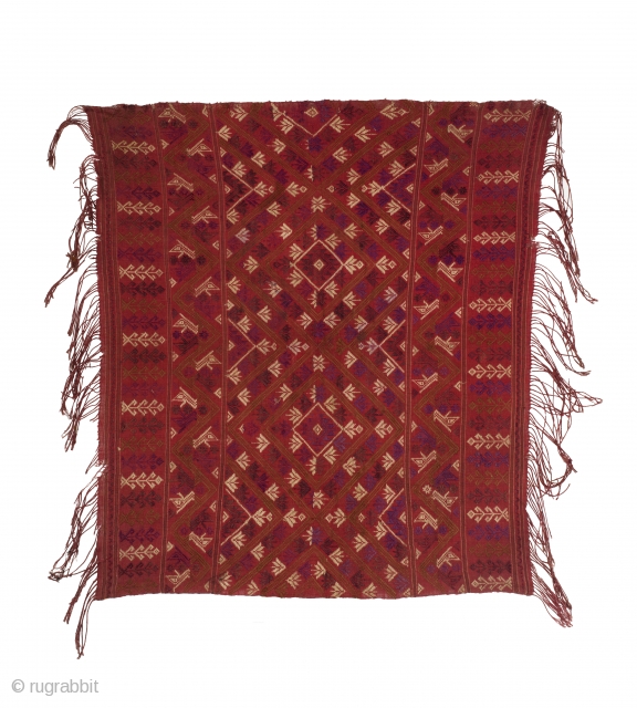 Head Cloth, Phuthai ethnic group, Kalasin Province, Northeast Thailand, cotton, silk, continuous and discontinuous supplementary weft, mid 20th century. An applicant to the Buddhist monkhood wore this head cloth during the first  ...