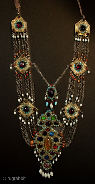 gilt silver Uzbekistan necklace , early 20th c                         