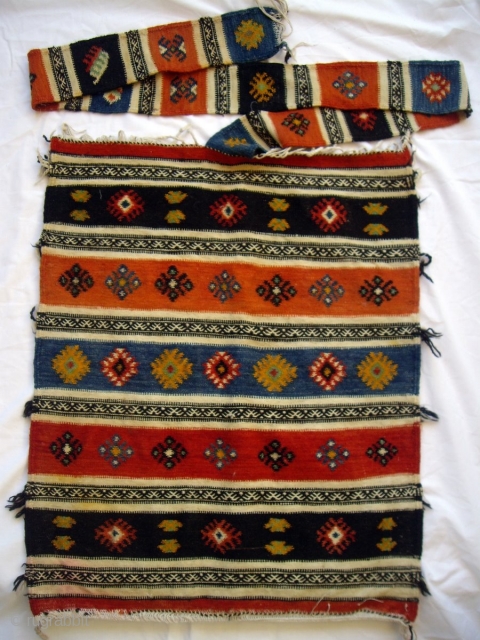 MOROCCAN HIGH ATLAS BERBER BAG which will be folded vertically and the two sides joined when in use. Bags from this region of the High Atlas are unique in that they have  ...