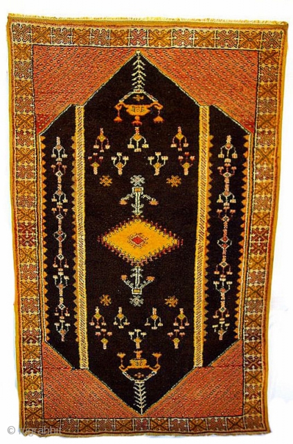 MOROCCAN HIGH ATLAS RUG A lustrous and old piece from the region of Tasenacht which lies south of Marrakech. It is in excellent condition, Reference 1549. Size 210 x 128cms.   