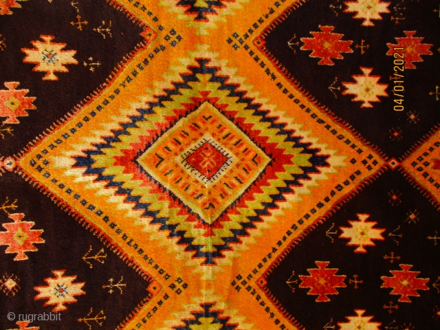 MOROCCO BERBER RUG which is old but in outstanding unblemished condition and is complete with its embroidered kilim ends. The pile is full and the wools very lustrous. The colors appear to  ...