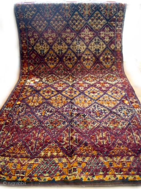 MOROCCAN BERBER MIDDLE ATLAS CARPET from the little known Ait Ben Aissa group in the Middle Atlas east of Fez. It has a rich and lustous pile with deep colour combinations and  ...
