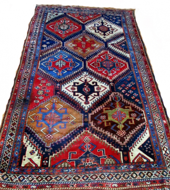 RARE OLD LURI TRIBAL RUG. Although the Lurs are among the most ancient inhabitants of what is now Iran there is little information about their weaving compared to other tribal groups. Geographically  ...