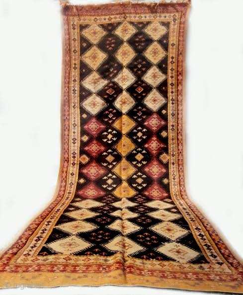 MOROCCAN HIGH ALAS BERBER CARPET. This is a superb and rare example from the Ait Zenaga Berbers and is among the oldest carpets I have. The condition is excellent with original ends  ...