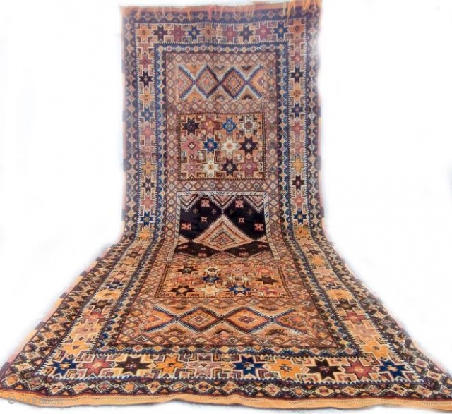 MOROCCAN HIGH ATLAS CARPET which is exceptionally large and originates from the Ait Tamassine Berbers of the High Atlas between Marrakech and the pre Sahara. It is about 60 years old and  ...
