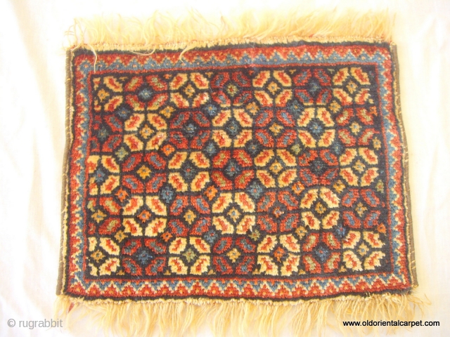 PERSIAN LURI BAG FACE / ARTIFACT which is antique, intact, has full pile and is in excellent condition. The wools are lustrous and silky and the colours have great depth. It is  ...