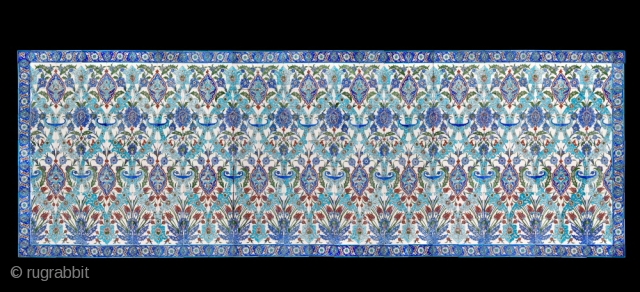 ANTIQUE CERAMIC TURKISH TILED PANEL which is the last large panel of these tiles we discovered in a derelict warehouse in Malaga where they had been stored since the early 1980s. They  ...