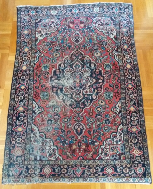 Persian rug, Azerbaijan area, 137/144 x 206 cm, circa 1930: don't know what it exactly is (I collect Tibetan rugs), but it is cheap and very warm at home although the pile  ...