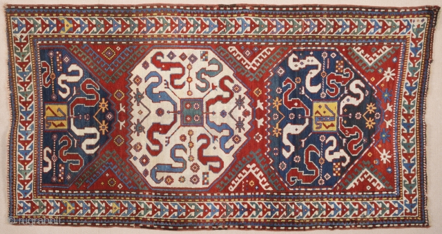 Mid. 19th Century Caucasian Cloudband Rug.It's in good condition.Size 120 x 220 Cm                    