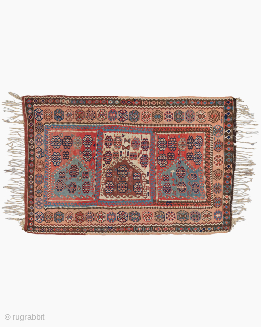 Period: Early 19th century
Origin: Erzurum, Eastern Anatolia
Dimensions: 157 x 258 cm
This rare Erzurum kilim was woven in Eastern Anatolia, Turkey, in the early 19th century. Kilims from the Erzurum region are known ...