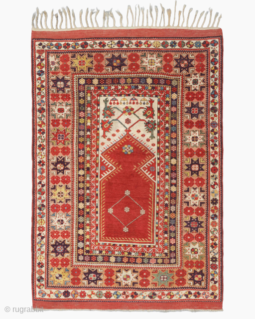 Period: Mid 19th century
Origin: Melas, Western Anatolia
Dimensions: 125 x 175 cm
This mid 19th century Melas rug is a fine example of the classical weaving tradition of the Melas region in the Aegean ...