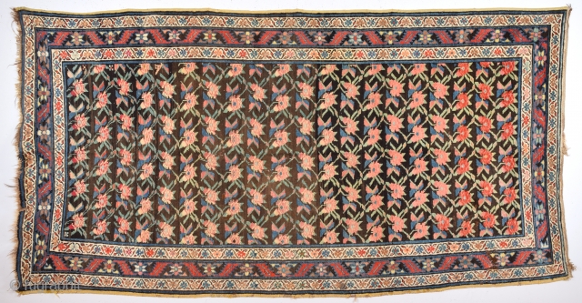 Circa 1900s or Little More Early Caucasian Karabağ Decorative Flower Design Rug.It's in Perfect Condition Size 145 x 275 Cm             