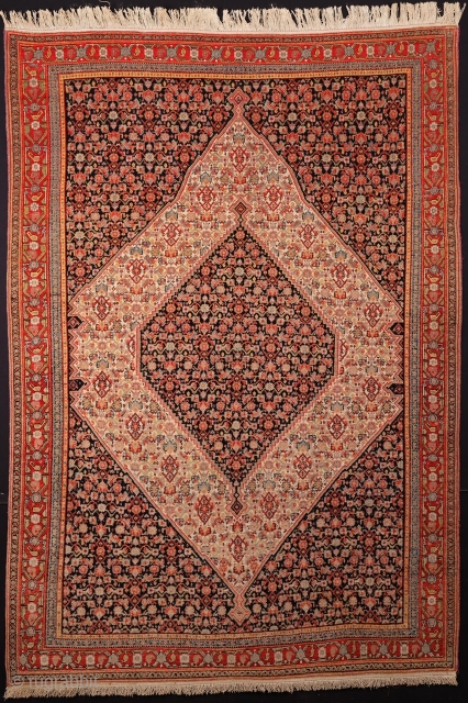 19th century Persian Senneh Rug Its in perfect condition good high pile on it silk selvedges All original untouched piece size 135 x 200 cm        