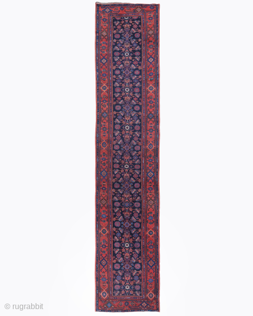 Period: Late 19th century
Origin: Northwest Iran
Dimensions: 96 x 470 cm

This magnificent Bidjar runner, dating to the late 19th century, is a premier example of the “Iron Rugs of Persia.” Bidjar weavings are  ...